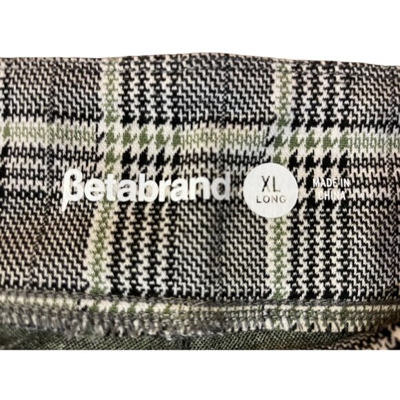 Betabrand Pants Womens XL Long (Tall) Plaid Wide Leg Pull-On Stretch - Picture 8 of 16